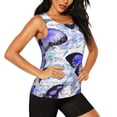 thumbnail image 2 of Xecao Butterflies print women's scoop neck, loose-fit workout tank tops for the gym., 2 of 9