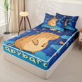 thumbnail image 2 of Erosebridal Cartoon Capybara Animals Zipper Twin Comforter Sets with Fitted Sheet and 2 Pillowcases,Night Moon Heart Art Zipper Bedding Set For Girls,Navy Blue Reversible,4 Pieces, 2 of 7