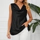 thumbnail image 4 of Camiseta sin mangas de verano para mujer, cuello vuelto, sin mangas, suelta, informal, elegante, básica, camisetas sin mangas, negro M, 4 of 8