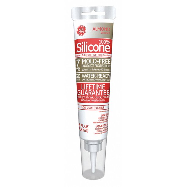 GE 28055 2.8 oz. Almond Silicone Caulk Tube