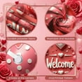 thumbnail image 4 of Red Theme Valentine Banner Heart-shaped Love Display Polka Dot Pattern Striped Design Heart Backdrop for Valentine's Day Romantic Party Wedding Reception, 4 of 9