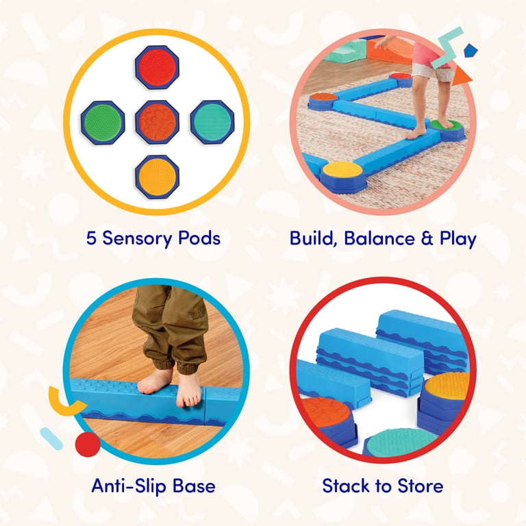 Battat Busy Beams Balance Beam Set, 8 Beams with 5 Sensory Pods photo 2