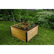 Vita Mezza 4'L x 4'W x 22"H Cedar Keyhole Composting Garden, Golden Brown, VT17701