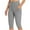 E-Grey58, variant on Hifoo Women Knee Length Capris Leggings For Casual Yoga Exercise Workout Capris With Pockets Solid Color Running Wear