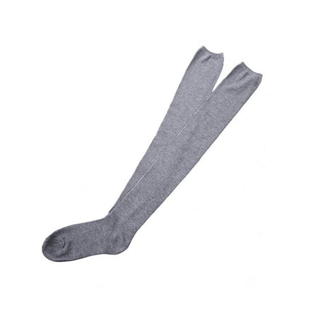 

NUZYZ Fashion Women Solid Color Rib Thigh Over Knee Socks Long Warm Knitted Stockings