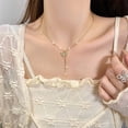 thumbnail image 3 of European and American Simple Light Luxury Butterfly Pearl Necklace, 3 of 6