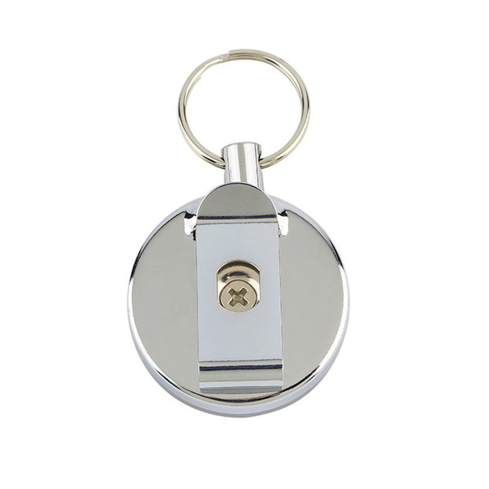 ouying1418 Retractable Metal Card Badge Holder Steel Ring Belt Clip Pull Key Chain 
