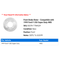 thumbnail image 2 of Front Brake Rotor - Compatible with 1999 Ford F-350 Super Duty 4WD, 2 of 2