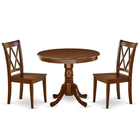 East West Furniture Dining Room Set Mahogany, ANCL3-MAH-W