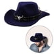 thumbnail image 3 of Sombrero de vaquero para mujer, invierno, otoño, ligero, moda informal, sombrero de vaquera para viajes Azul marino, 3 of 9