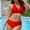Red, variant on UTSJKR Cute Bikinis Sets for Women V Neck Triangle Top Wide Straps Swimsuit Two Piece Full Coverage Bathing Suits 2025 Blue XL