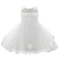thumbnail image 1 of Zhuashum Robes d'Été pour Bébés Filles Imprimés Floraux Robe Florale Col Rond Sans Manches Robe Douce d'Été Décontractée pour la Plage 6-12 Mois Blanc, 1 of 8