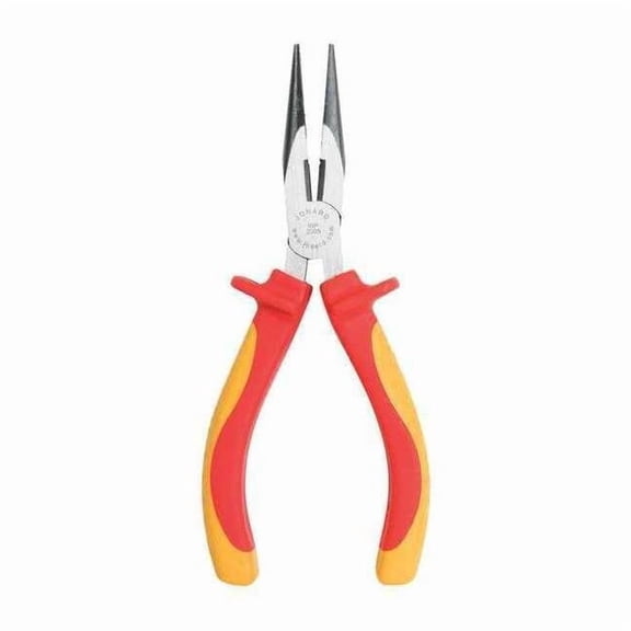 Jonard Tools 6 1/2 in Long Nose Plier,Side Cutter Cushion Grip Handle INP-2065