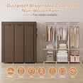 thumbnail image 3 of Baokaler Clothes Storage with 6 Shelves, Clothes Hanging Rack with Cover, 16mm Metal Tube Frame Closet Organizer for Bedroom, Living Room, Garage, Dorm, Coffee, 3 of 11