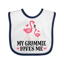 Inktastic Grammie Loves Me Girl Flamingo Girls Baby Bib