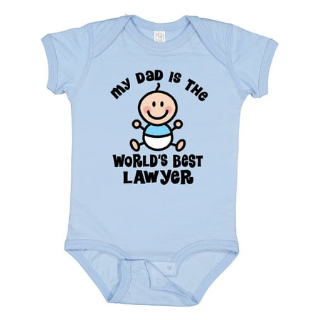 

Inktastic Dad is Worlds Best Lawyer Gift Baby Boy Bodysuit
