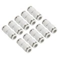 thumbnail image 1 of Unique Bargains Raccords à Pousser, 12 Raccords Tubes Droits, Blanc, 3/8 Pouce Od, 1 of 5