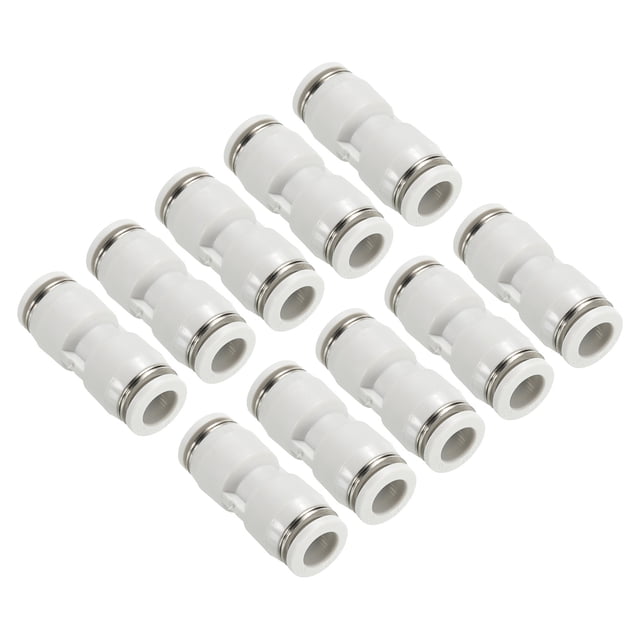 Unique Bargains Raccords à Pousser, 12 Raccords Tubes Droits, Blanc, 3/8 Pouce Od