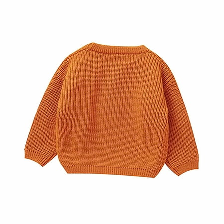 

OJinShaWanO Toddler Outfit Baby Girls Boys Crewneck Outfits Long Sleeve Pumpkin Knitted Sweater 2-3 Years