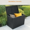thumbnail image 5 of 31 Gallon Waterproof Storage Deck Box Patio Furniture Organization Container with Lockable Lid, PP Outdoor Side Table for Garden, Yard, Poolside, Black, 5 of 9