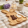 thumbnail image 6 of Rabbit Shape Charcuterie Board, Wood Bunny Serving Tray, Reusable Wood Cutting Board Rabbit Dinner Platter, Dessert Serving Tray Holiday Salad Dish Fruit Plate, 7.1*11.4 inch, 6 of 9