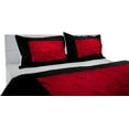 thumbnail image 3 of DNG Creations 1 Piece Two Tone Pinch Pleated Duvet Cover With Zipper Closure & Corner Ties 100% Egyptian Cotton ( Solid Black/ Red - Full/Queen ), 3 of 3