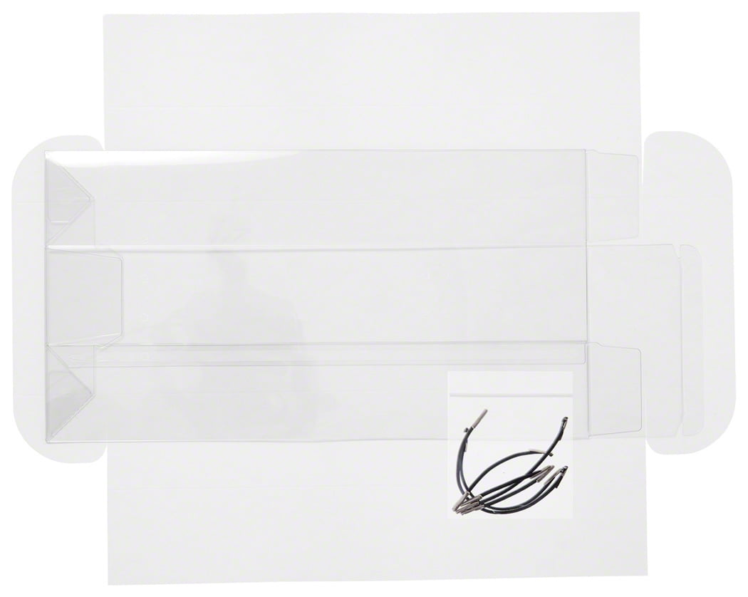 DollSafe Folding Box w/ White Liners & Blk Elastic for 11-12" Dolls 4"x2.25"x13" 