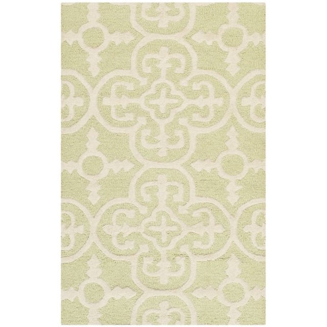 Safavieh Cambridge Collection CAM133B Handmade Moroccan Geometric Light Green and Ivory Premium Wool Area Rug (8' x 10')