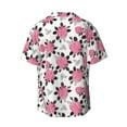 thumbnail image 4 of Goofa Rose Flowers Printed Men's Casual Short-sleeved Shirt,Lightweight Breathable Button-down,Summer Casual men's top,Versatile Fashion shirt-Large, 4 of 7