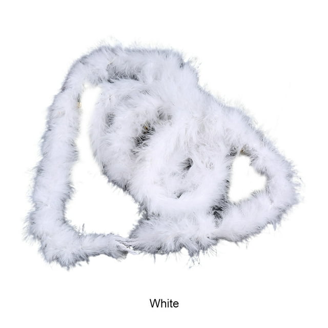 Becaristey 5x High-end Texture And Safety Guaranteed Christmas Decoration Feather Strip For Stunning Tree Simple Fiber Xmas Ribbon white 1Set