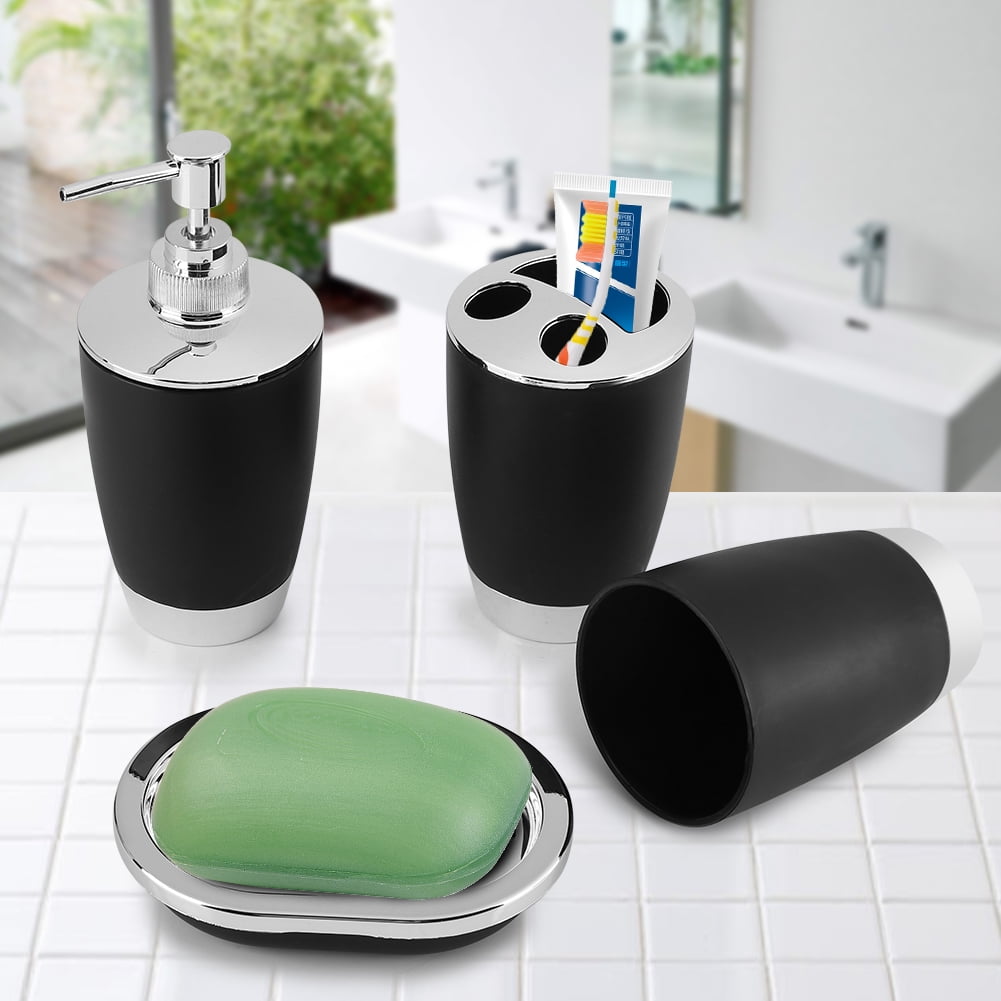 Details about   6pcs Ceramic Bathroom Accessories Soap Dish Toothbrush Holder Shampoo Dispenser 