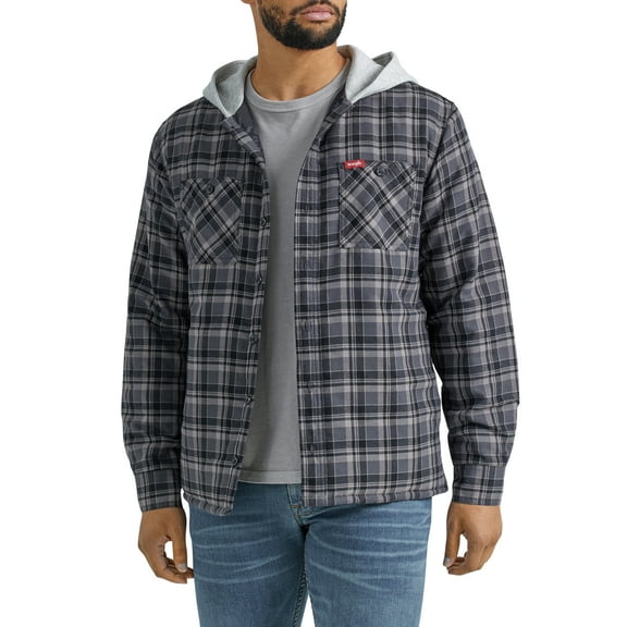 Wrangler® Men's and Big Men's Heavyweight Hooded Shirt Jacket, Sizes S-5XL
