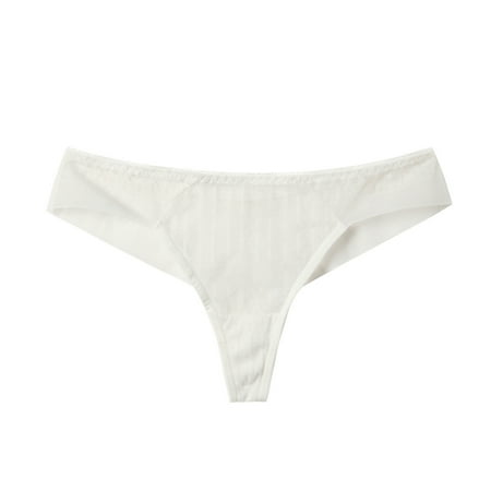

WZHKSN Women Lace Panties White Basic Thongs 1-Pack