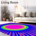thumbnail image 2 of ODIKA 3'x5' Machine Washable Non-Slip Area Rug, Kaleidoscope Burst Radial Sunburst Artistic Multi Hued High Traffic Rug with Pad, Pink, 556696, 2 of 8