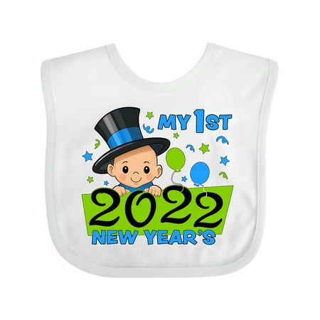 

Inktastic My 1st New Year 2022 Baby Boy in Top Hat Gift Baby Boy Bib