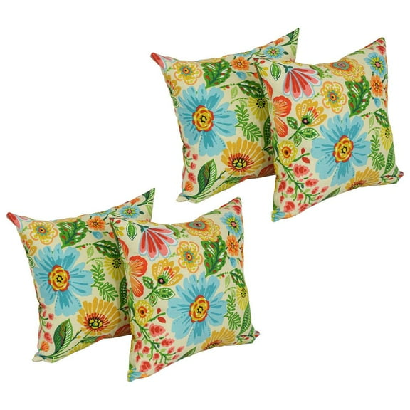 Blazing Needles 17-inch Square Pattern Polyester Outdoor Throw Pillows (Set of 4) 9910-S4-REO-60