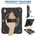 thumbnail image 2 of ELEHOLD Case for Apple iPad 10th Gen, Heavy Duty Shockproof Case with Pencil Holder/Stand/Hand Strap/Shoulder Belt, Rugged Protective Cover for Boys Girls,Black, 2 of 10