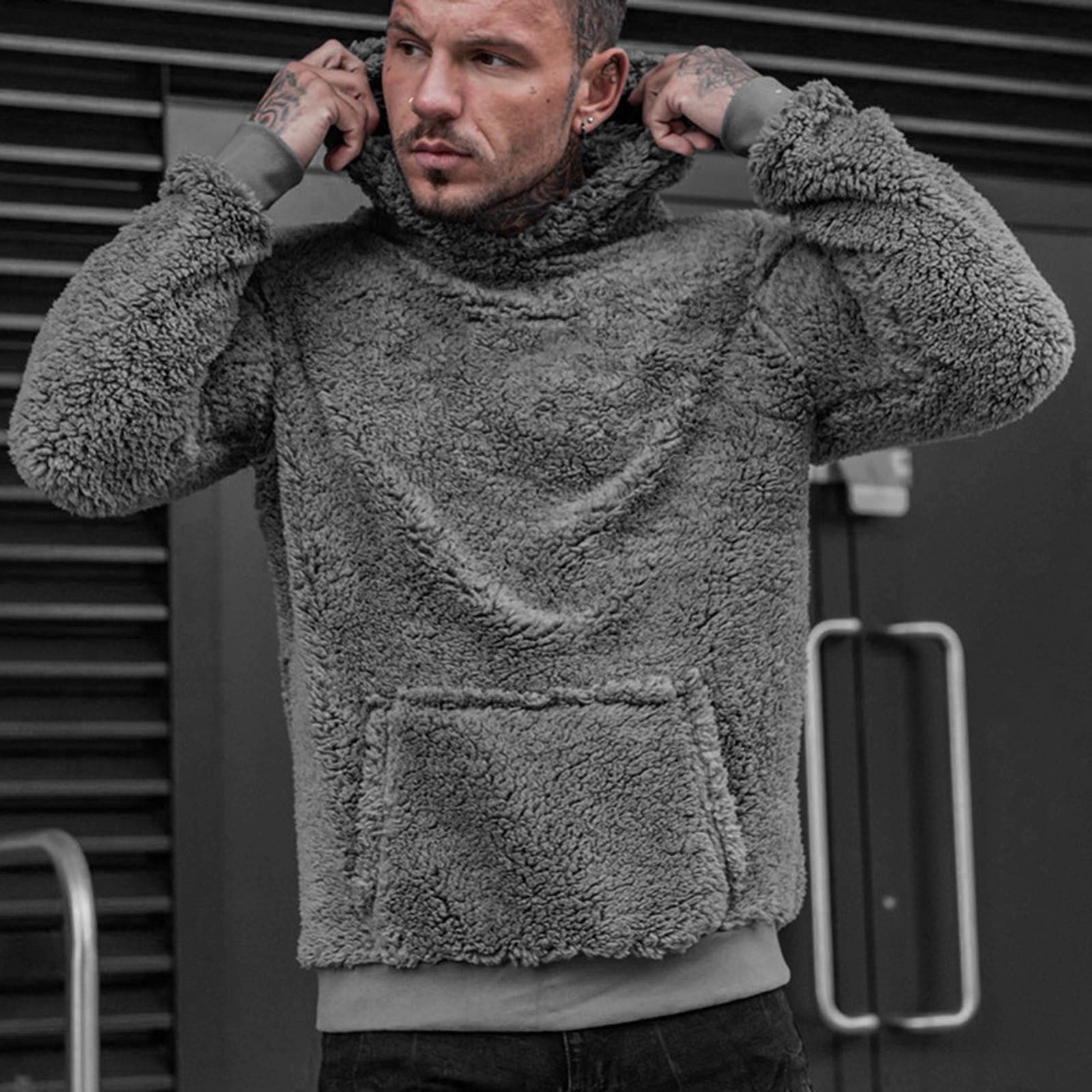 Decilro Men'S Double-Sided Plush Fashion Hoodie Casual Sport Hooded Sweater  Top Long Sleeve Hooded Blouse - Walmart.com