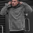 thumbnail image 2 of IROINNID Deals Crewneck Sweatshirts for Men Comfy Double-sided Plush Hoodie Sport Hooded Sweater Top Long Sleeve Hooded Blouse,Gray, 2 of 5