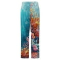 thumbnail image 6 of Watercolor Coral Reef Winter Female Pants Flannel High Waist Women Pants Lady Warm Straight Leg Plush Trousers, 6 of 7