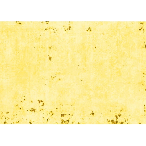 Ahgly Company Machine Washable Indoor Rectangle Solid Yellow Modern Area Rugs, 5' x 8'