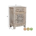 thumbnail image 3 of Taran Designs Monte 3-piece Floral Carved Solid Wood Bedroom Set in Gray, 3 of 6