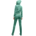 thumbnail image 3 of J. METHOD Women’s Tracksuit Set Casual 2 Piece Outfit Slim Fit Velour Velvet Zip Up Hoodie Jacket Top and Sweatpants Sweatsuit NEWTS03 Dark Green S, 3 of 6