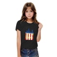 thumbnail image 4 of ZACPNCV Girls 4th of July T-Shirt USA Tees Stars Crew Neck Short Sleeve Striped Shirts Kids Flag Clothes Black 5-6 Years, 4 of 9