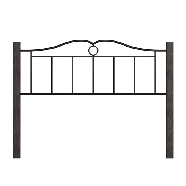 Hillsdale Meubles Dumont Métal Reine Tête de Lit avec Double Arc Rouleau Noir