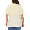 thumbnail image 4 of DARING DIVA Women's Plus Crew Neck Top 1X Beige, 4 of 6