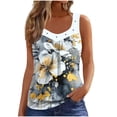 thumbnail image 2 of AUNVITO Women's Fashion Casual Tank Top Sleeveless Elastic V-Neck Loose Fit with All Over Print Casual and Trendy Style, 2 of 7