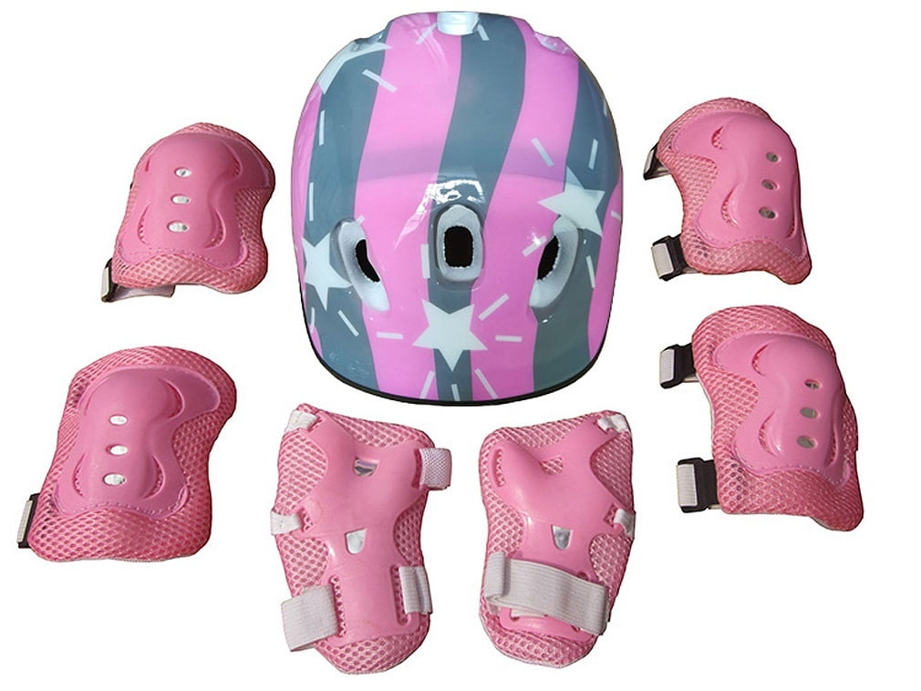 7Pcs//Set Boys /& Girls Kids Skate Cycling Bike Safety Helmet Knee Elbow Pad UKAV