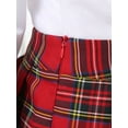 thumbnail image 4 of Haitryli Womens Plaid Pleated Mini Skater Skirt with Necktie High Waisted Skirt Outfits Red M, 4 of 7