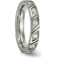 thumbnail image 5 of Chisel Titanium Polished with CZ 4.2mm Grooved Band - Ring Size 8.0, 5 of 8